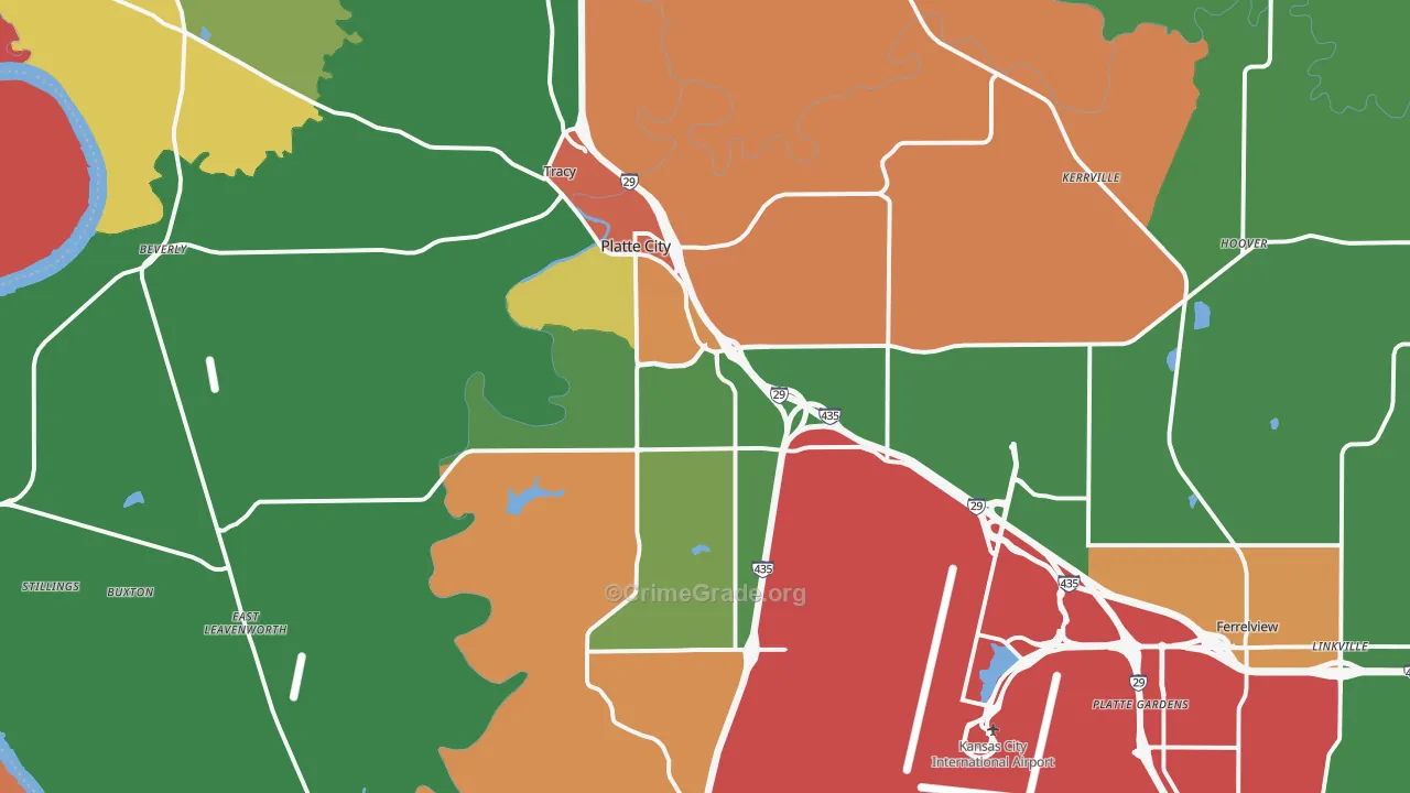 Platte City, MO Map of Assault Rates