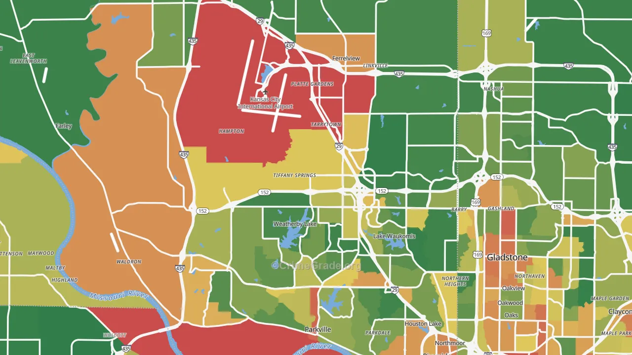 Platte County, MO Map of Assault Rates