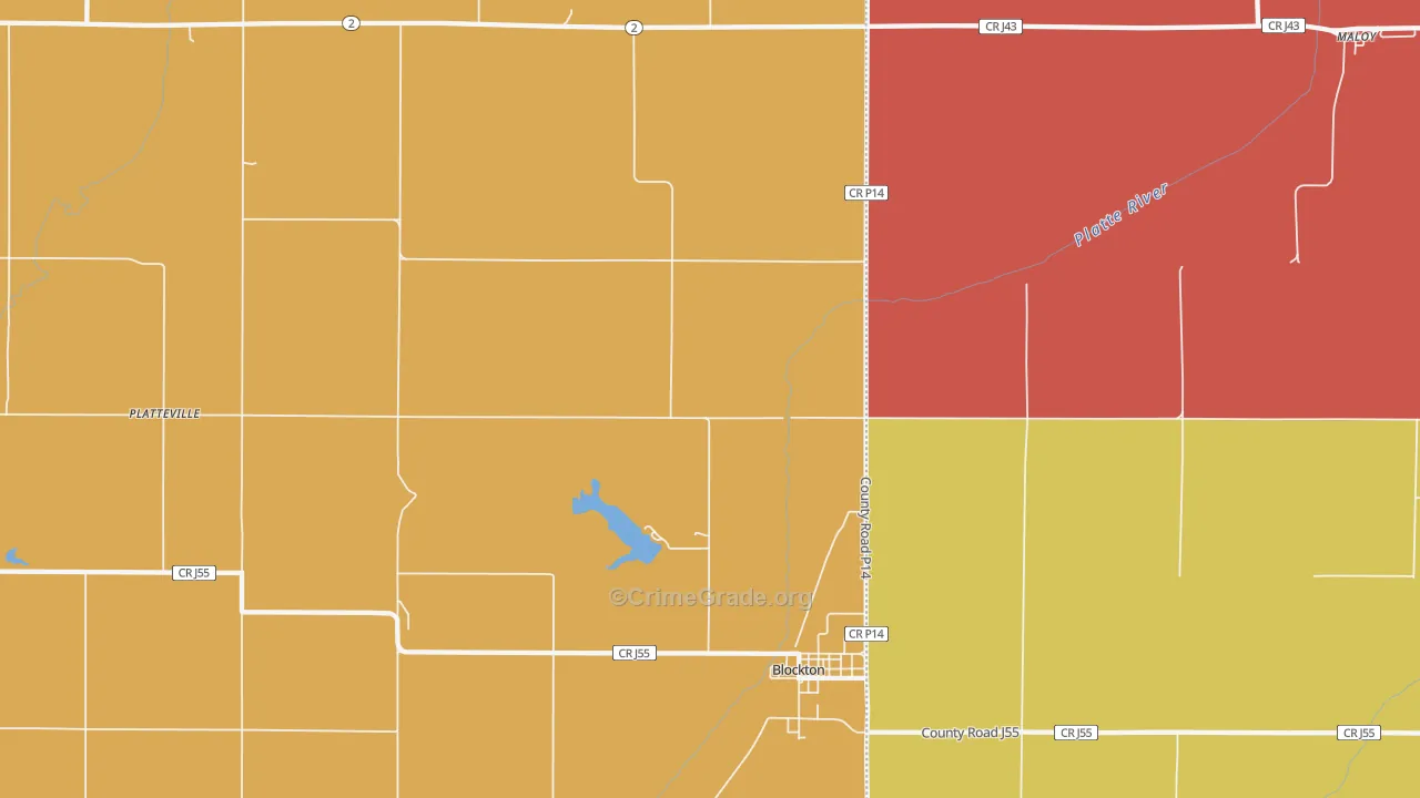 Platteville, IA Map of Assault Rates