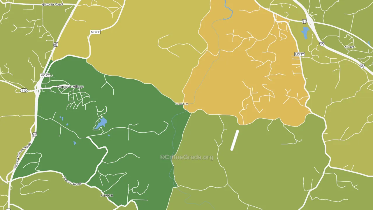 Plattin, MO Map of Assault Rates