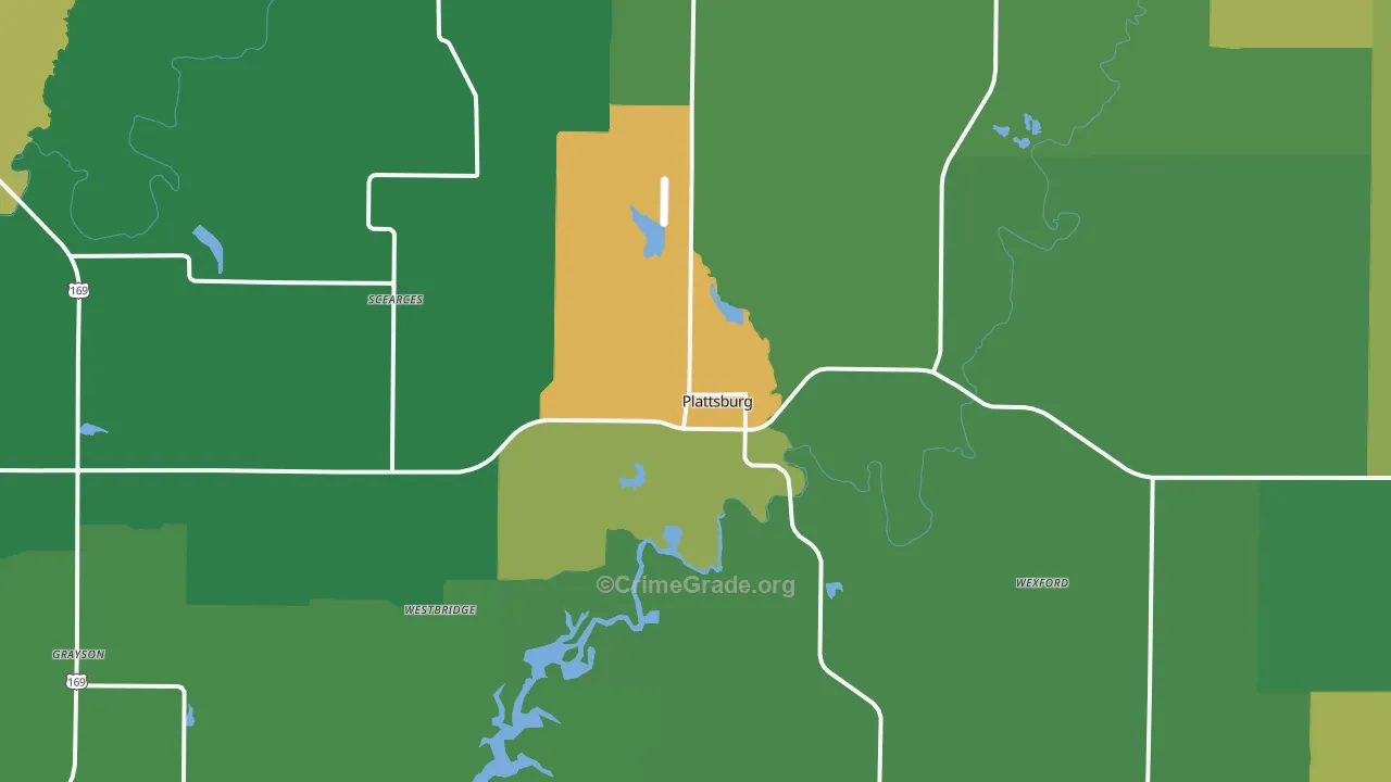 Plattsburg, MO Map of Assault Rates