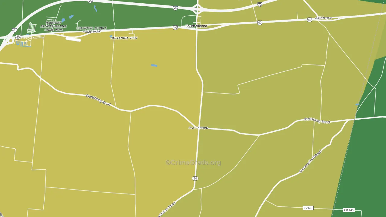 Plattsburg, OH Map of Assault Rates