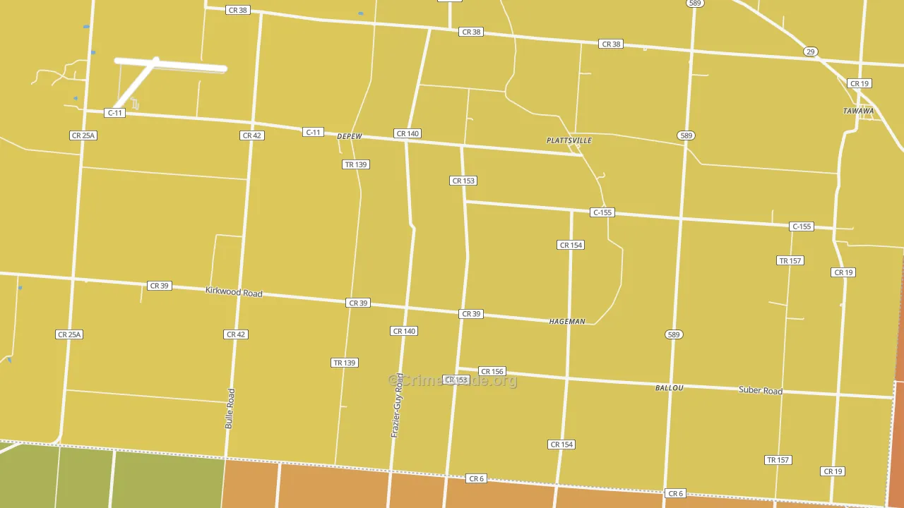 Plattsville, OH Map of Assault Rates