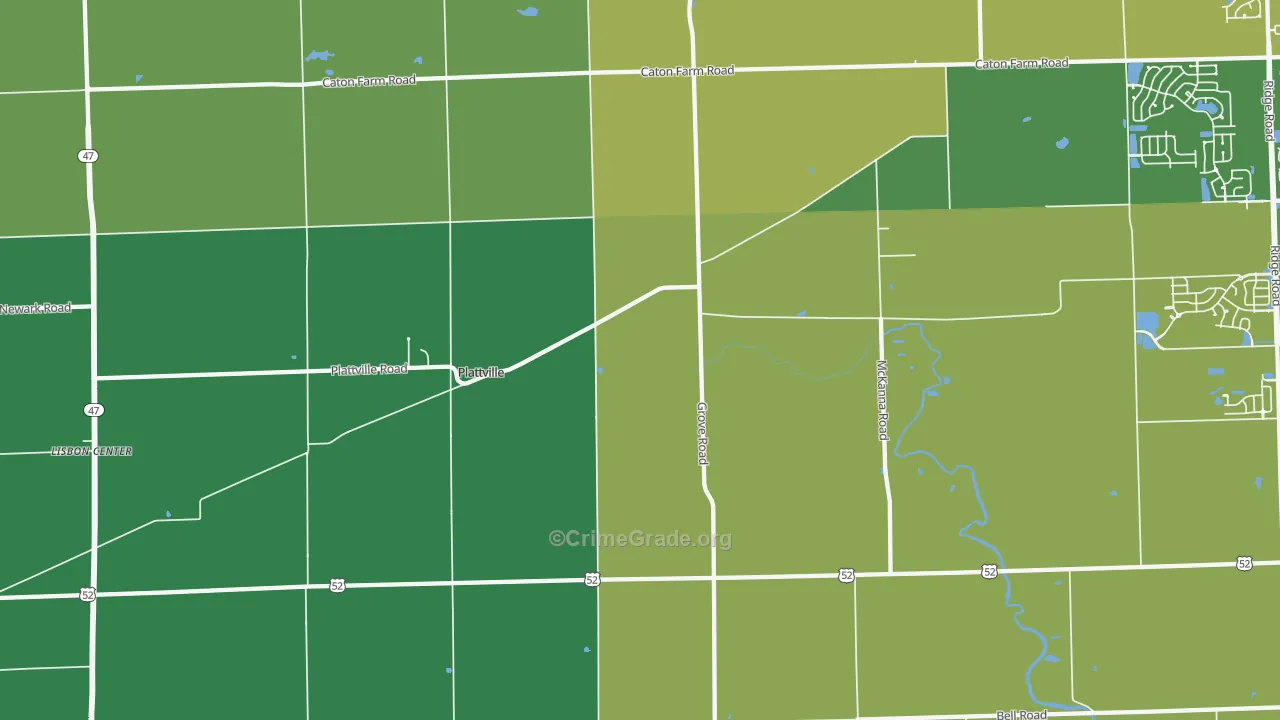Plattville, IL Map of Assault Rates