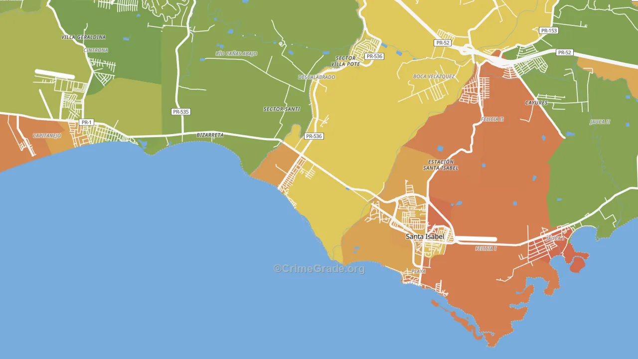 Playa Cortada, PR Map of Assault Rates