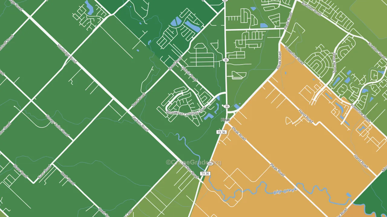 Pleak, TX Map of Assault Rates