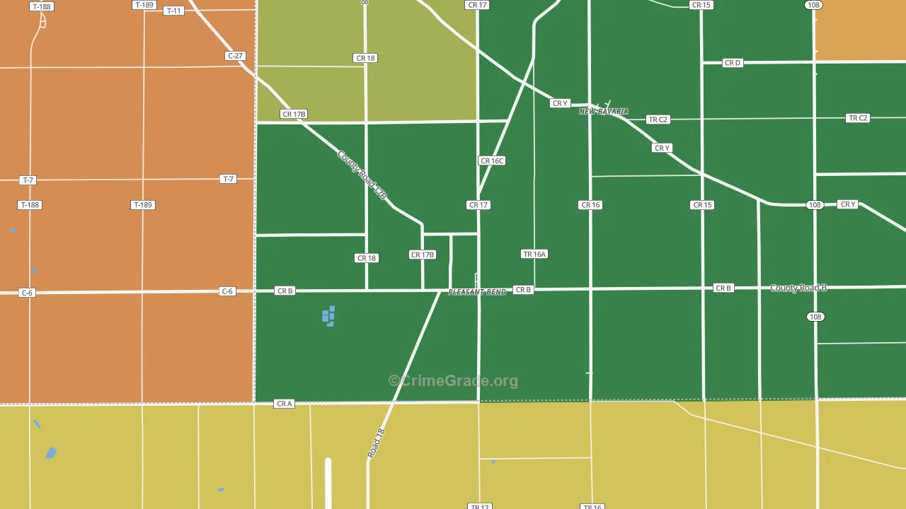Pleasant Bend, OH Map of Assault Rates