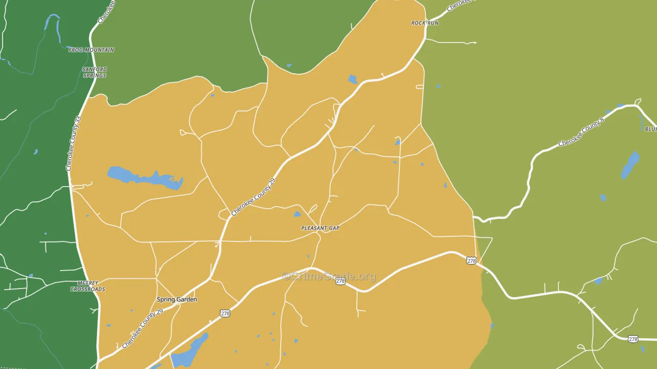 Pleasant Gap, AL Map of Assault Rates