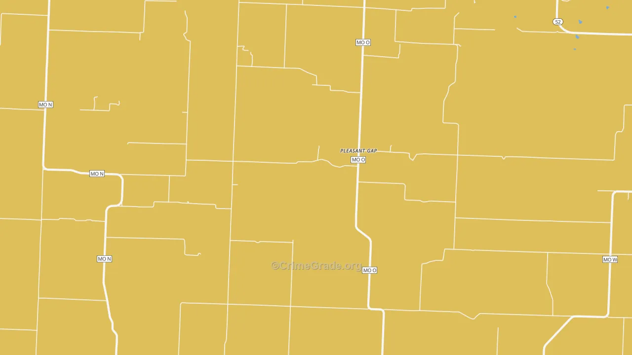 Pleasant Gap, MO Map of Assault Rates