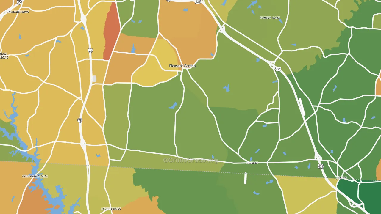 Pleasant Garden, NC Map of Assault Rates