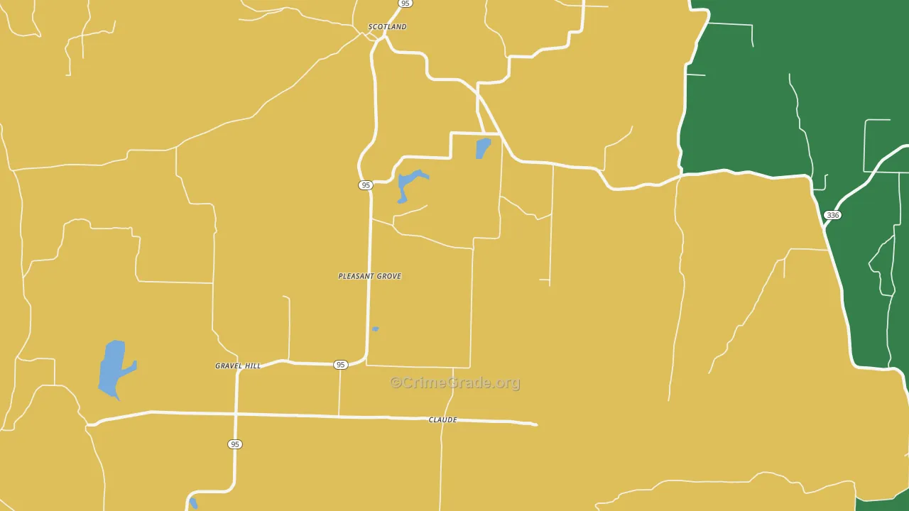 Pleasant Grove, AR Map of Assault Rates