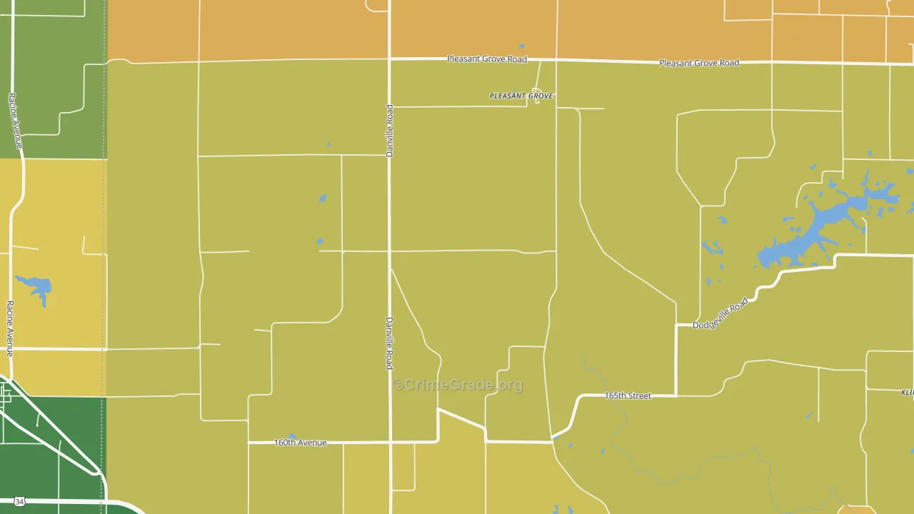Pleasant Grove, IA Map of Assault Rates