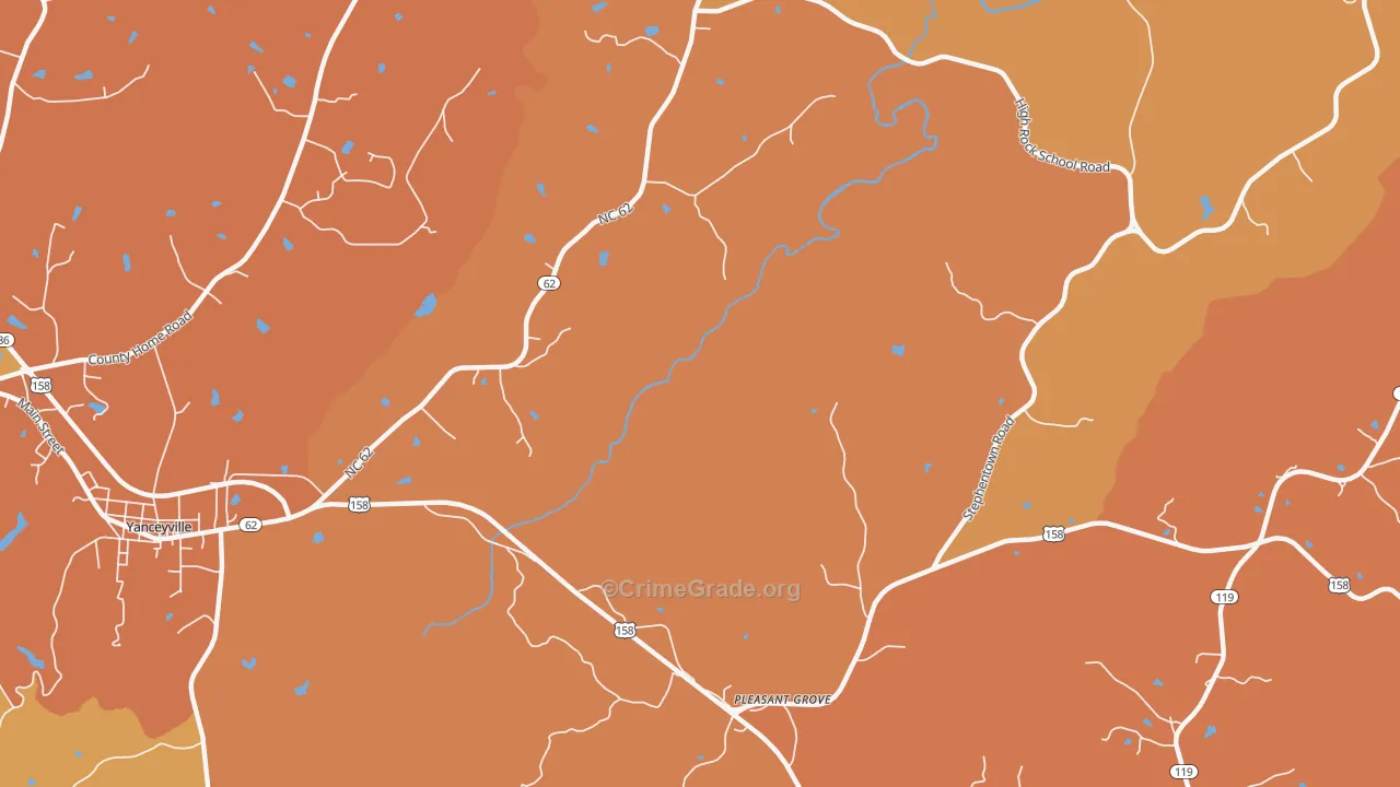 Pleasant Grove, NC Map of Assault Rates