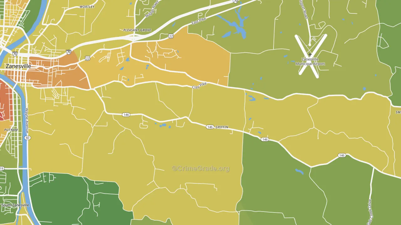 Pleasant Grove, OH Map of Assault Rates