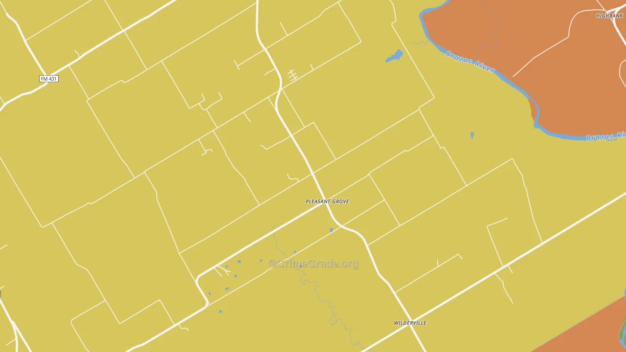 Pleasant Grove, TX Map of Assault Rates