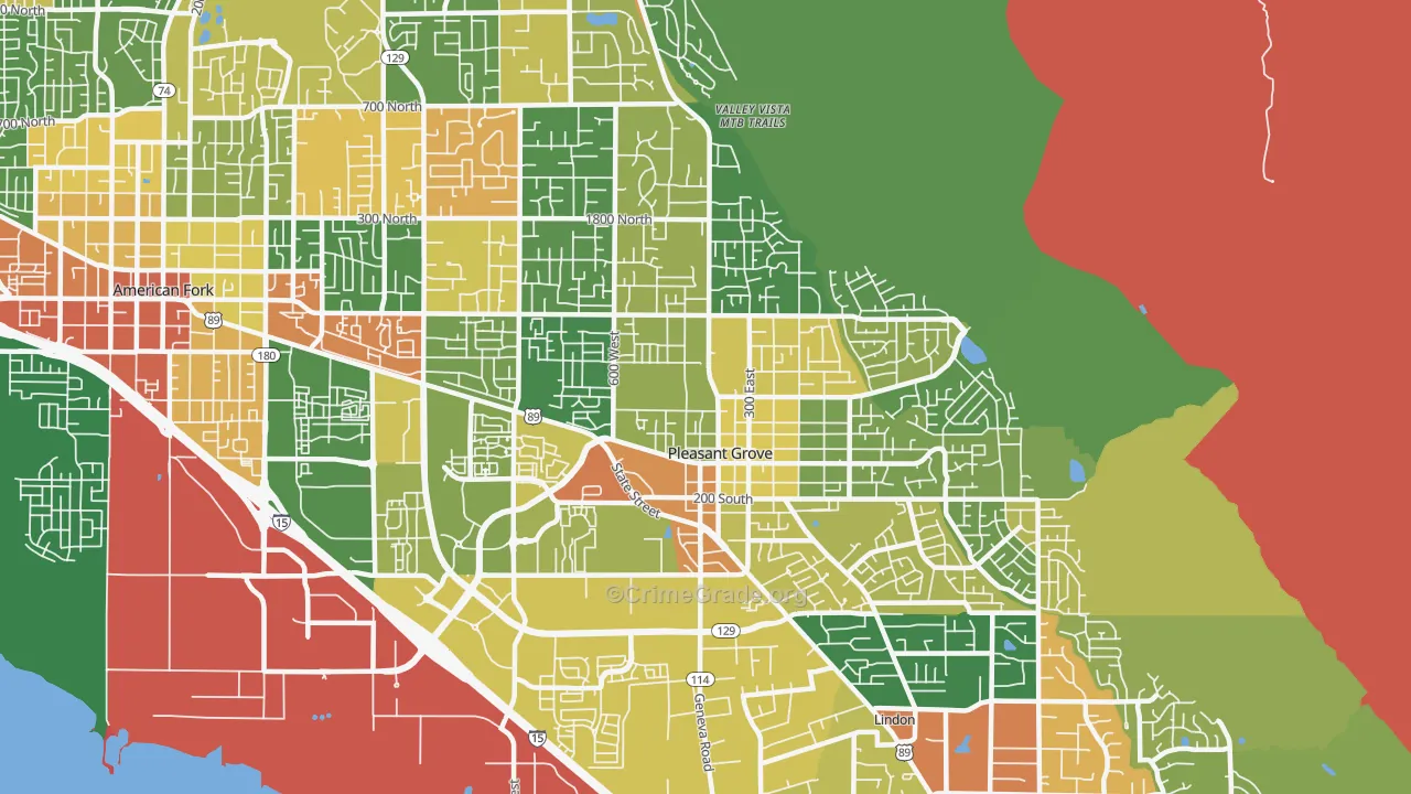 Pleasant Grove, UT Map of Assault Rates