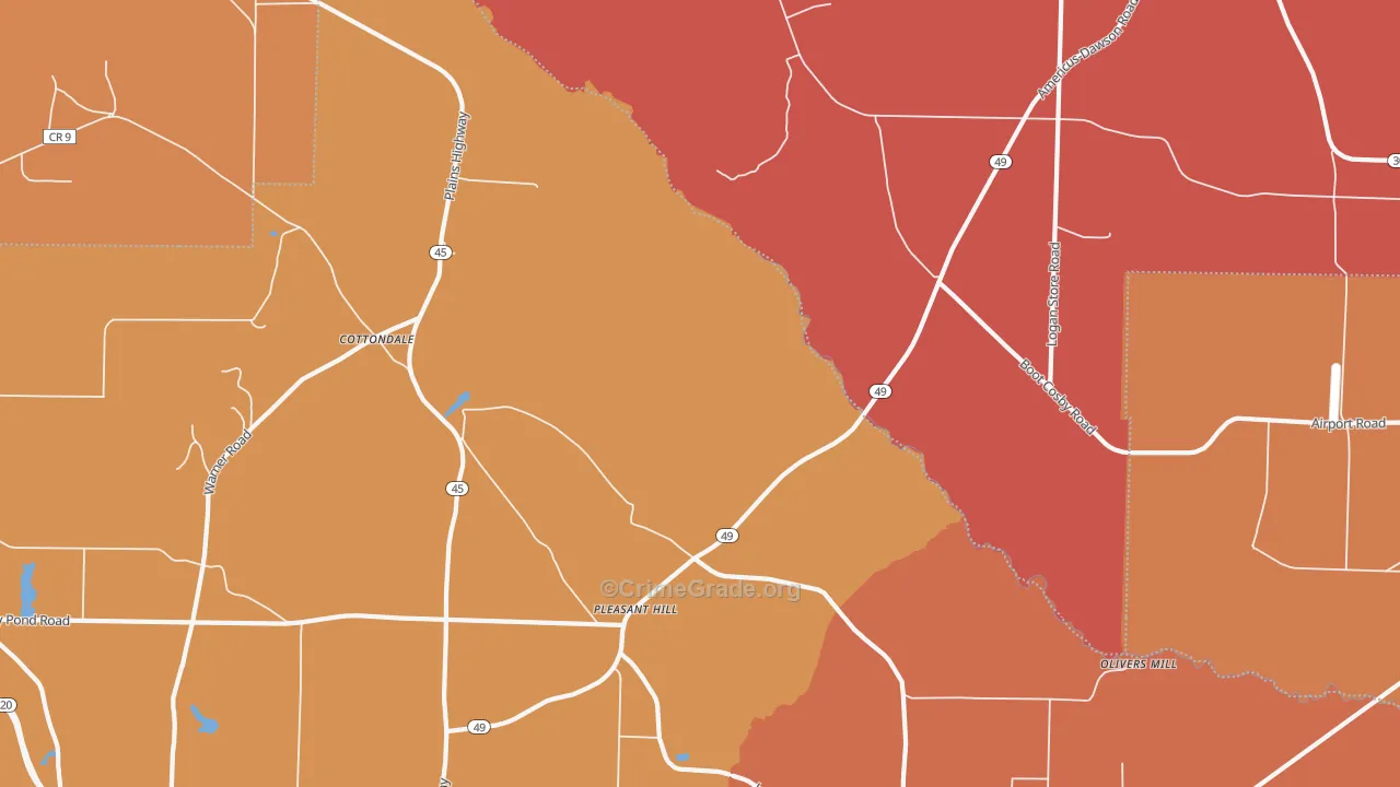 Pleasant Hill, GA Map of Assault Rates