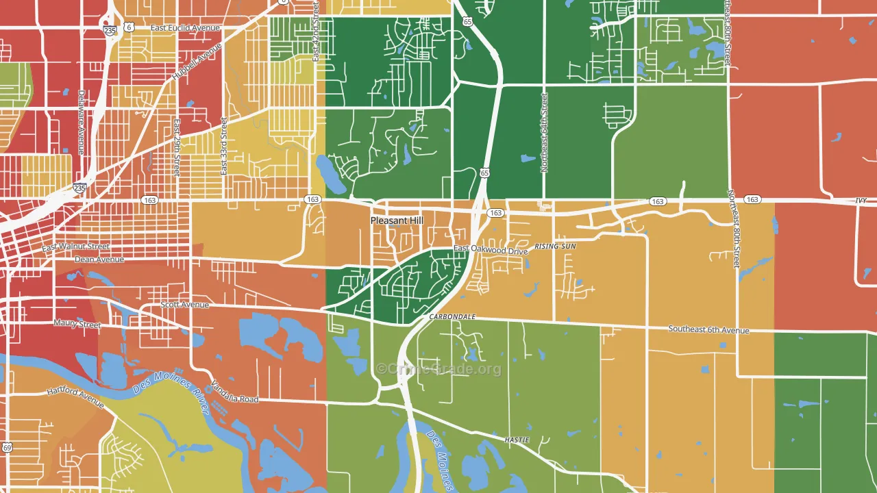 Pleasant Hill, IA Map of Assault Rates