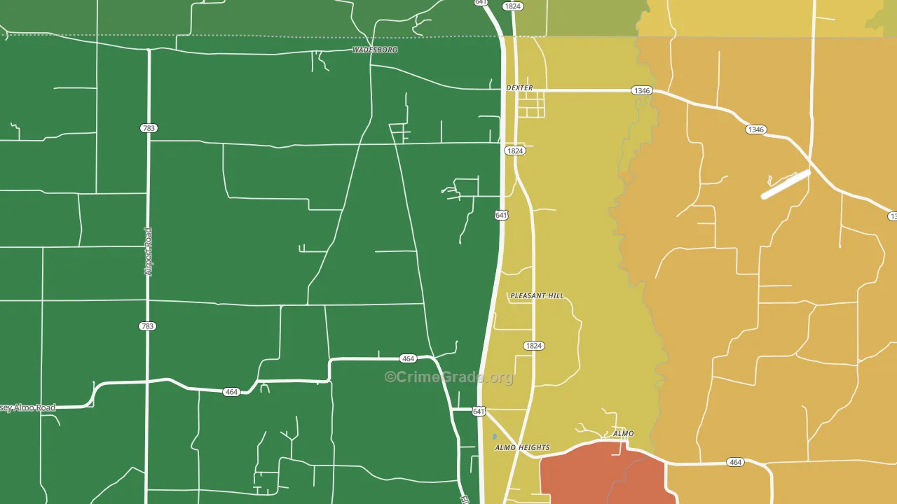 Pleasant Hill, KY Map of Assault Rates