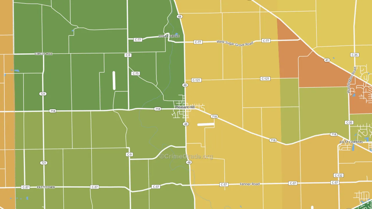Pleasant Hill, OH Map of Assault Rates