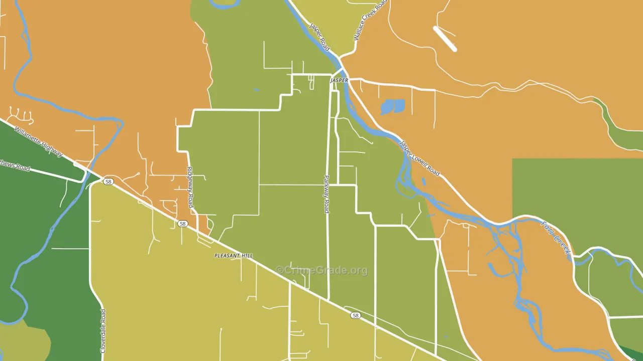 Pleasant Hill, OR Map of Assault Rates
