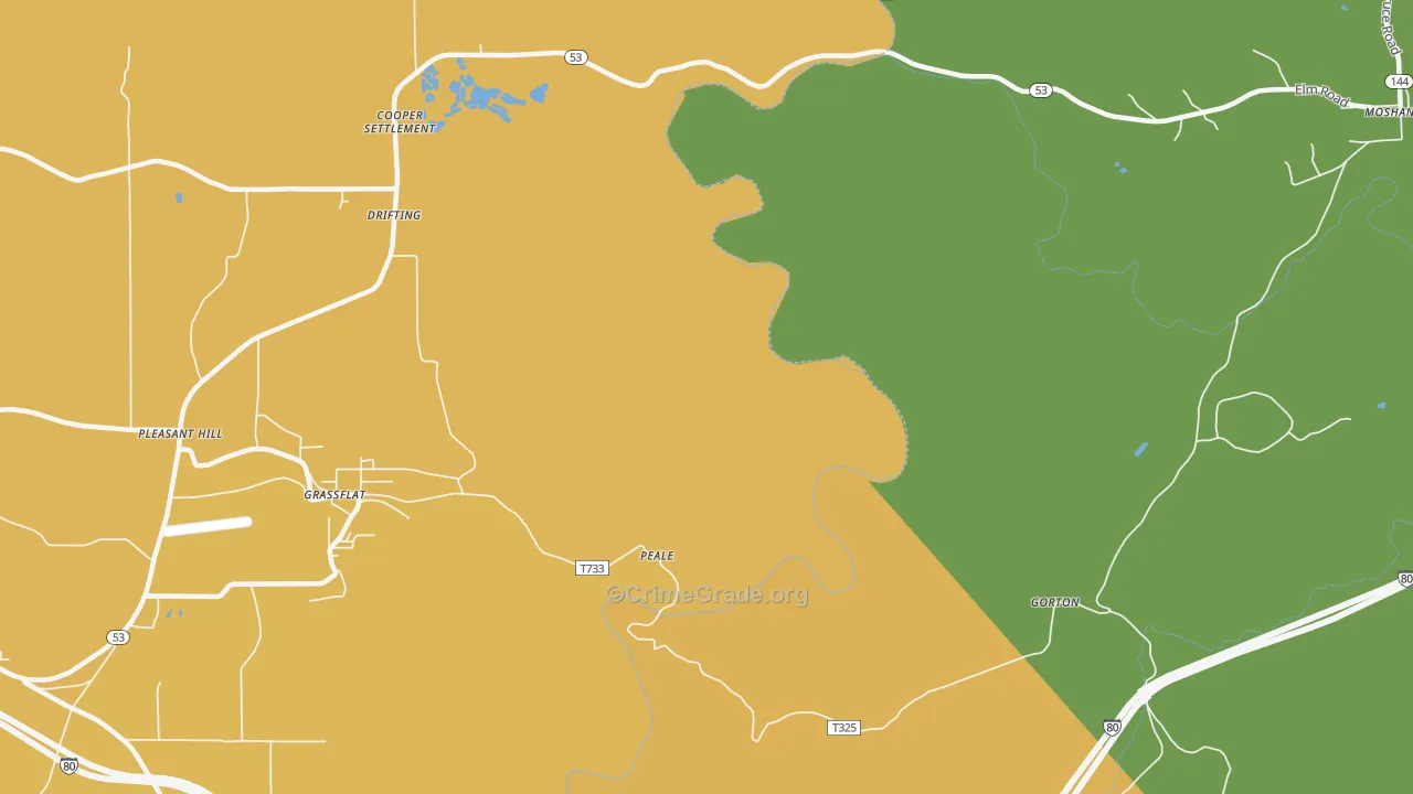 Pleasant Hill, PA Map of Assault Rates