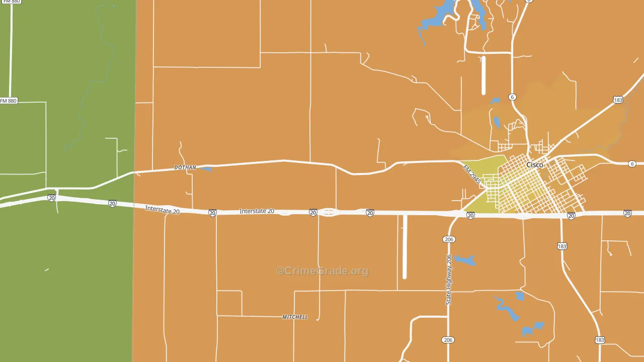 Pleasant Hill, TX Map of Assault Rates