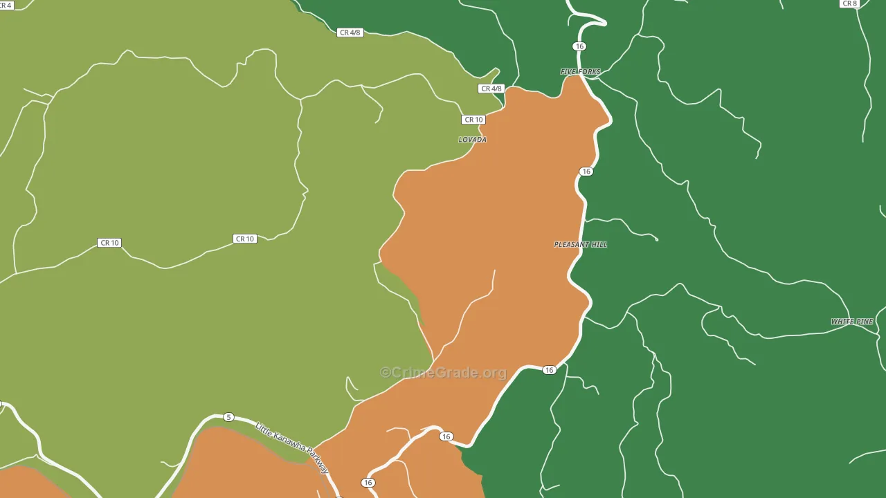 Pleasant Hill, WV Map of Assault Rates