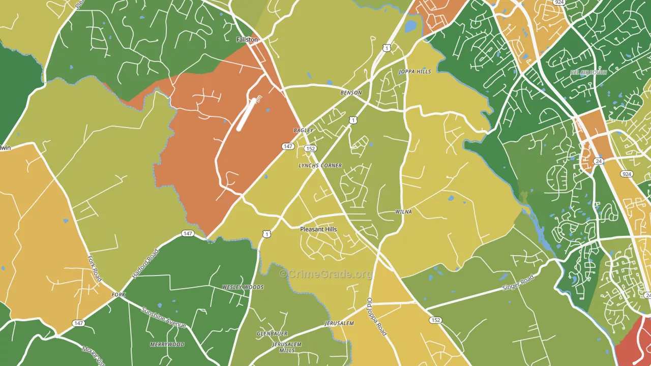 Pleasant Hills, MD Map of Assault Rates