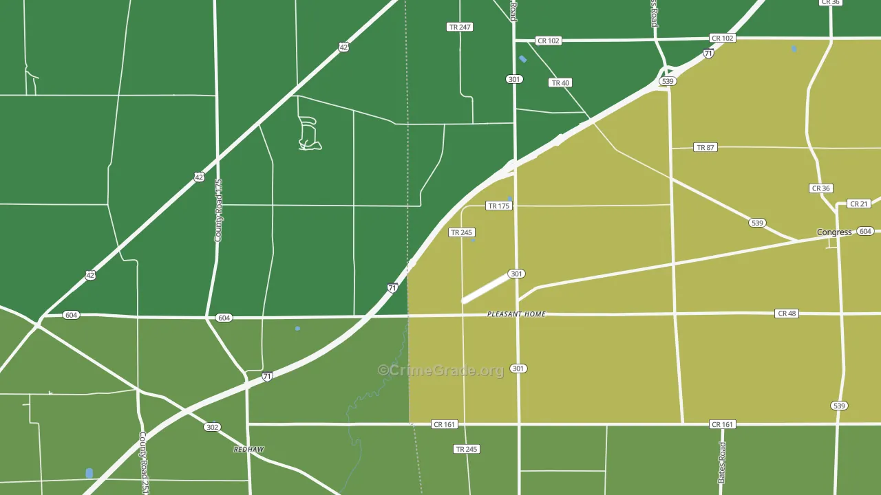 Pleasant Home, OH Map of Assault Rates