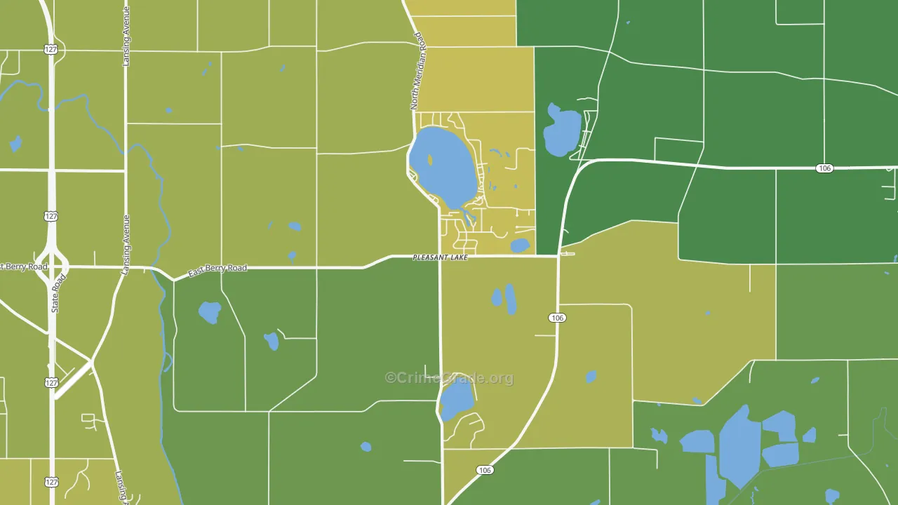 Pleasant Lake, MI Map of Assault Rates