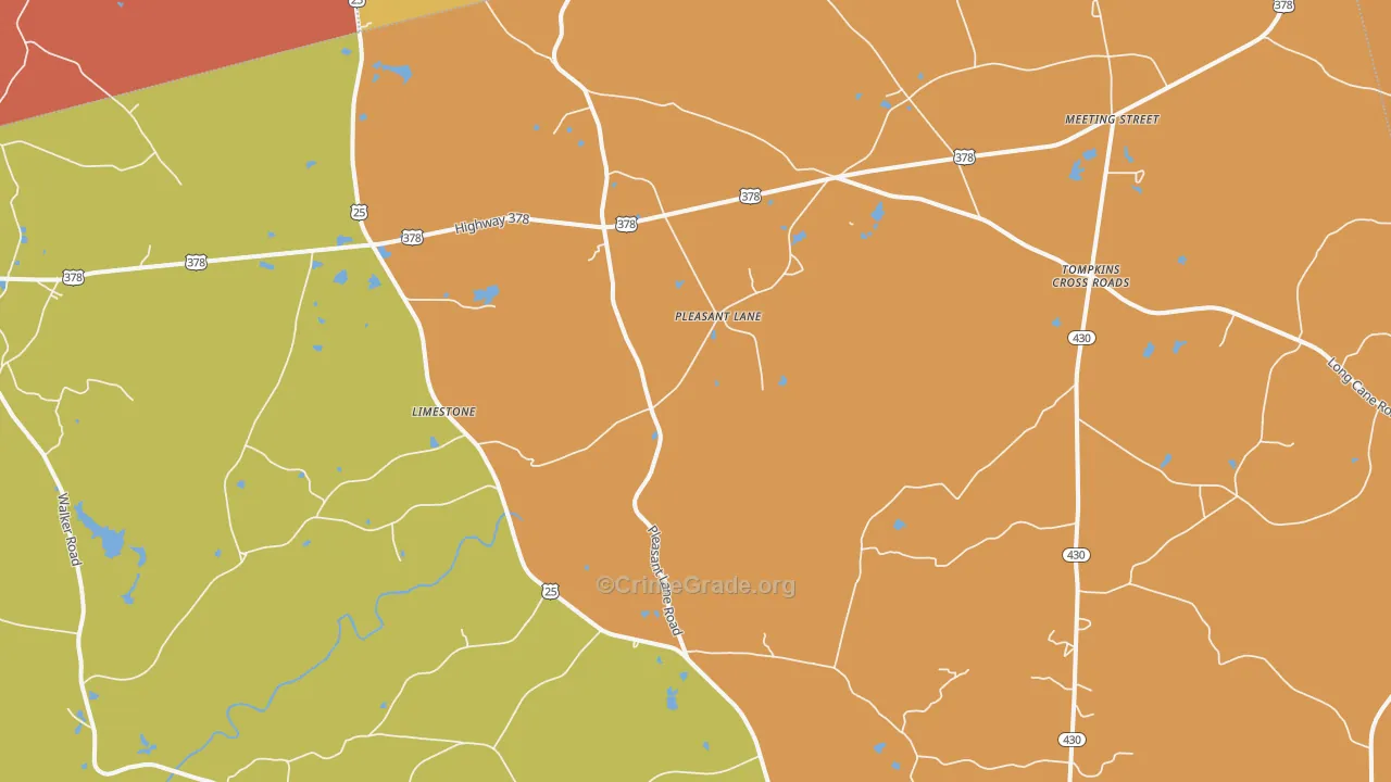 Pleasant Lane, SC Map of Assault Rates