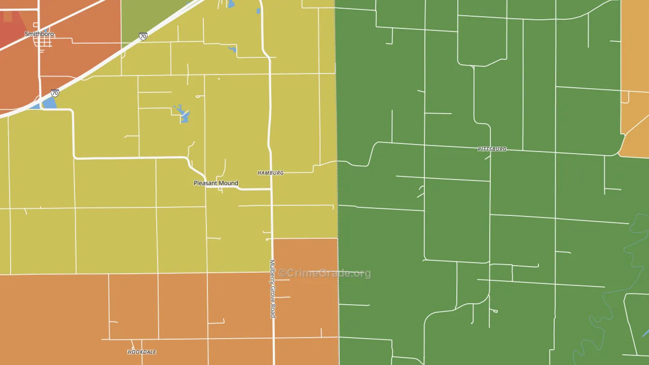 Pleasant Mound, IL Map of Assault Rates