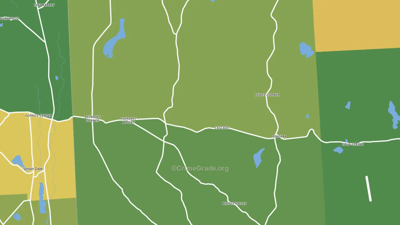 Pleasant Mount, PA Map of Assault Rates