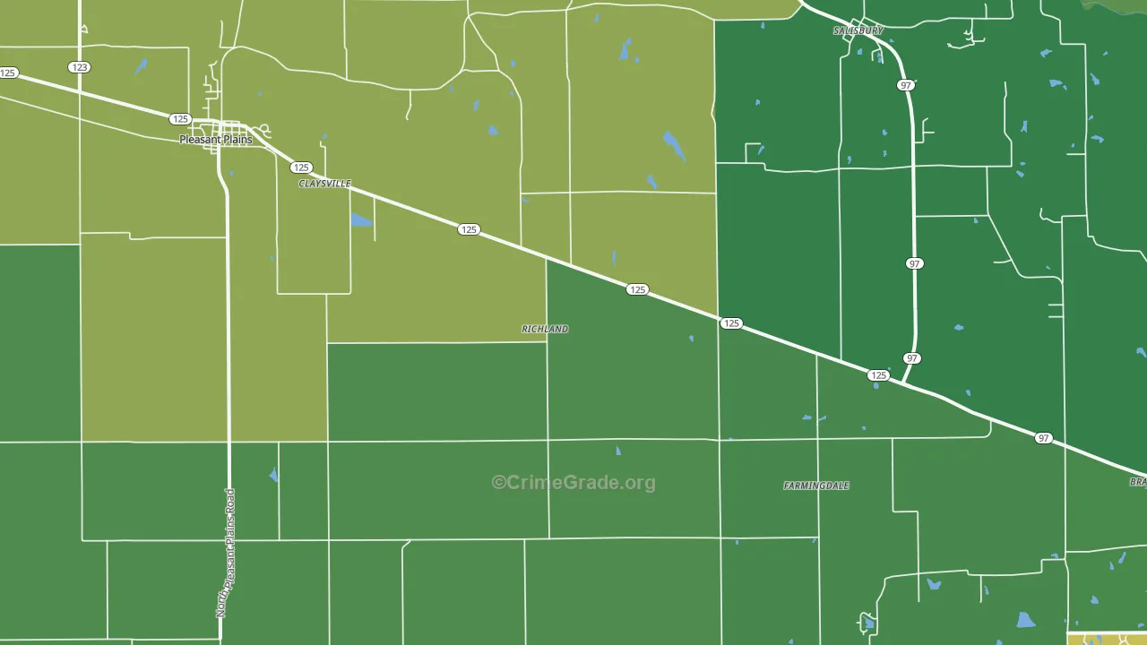 Pleasant Plains, IL Map of Assault Rates
