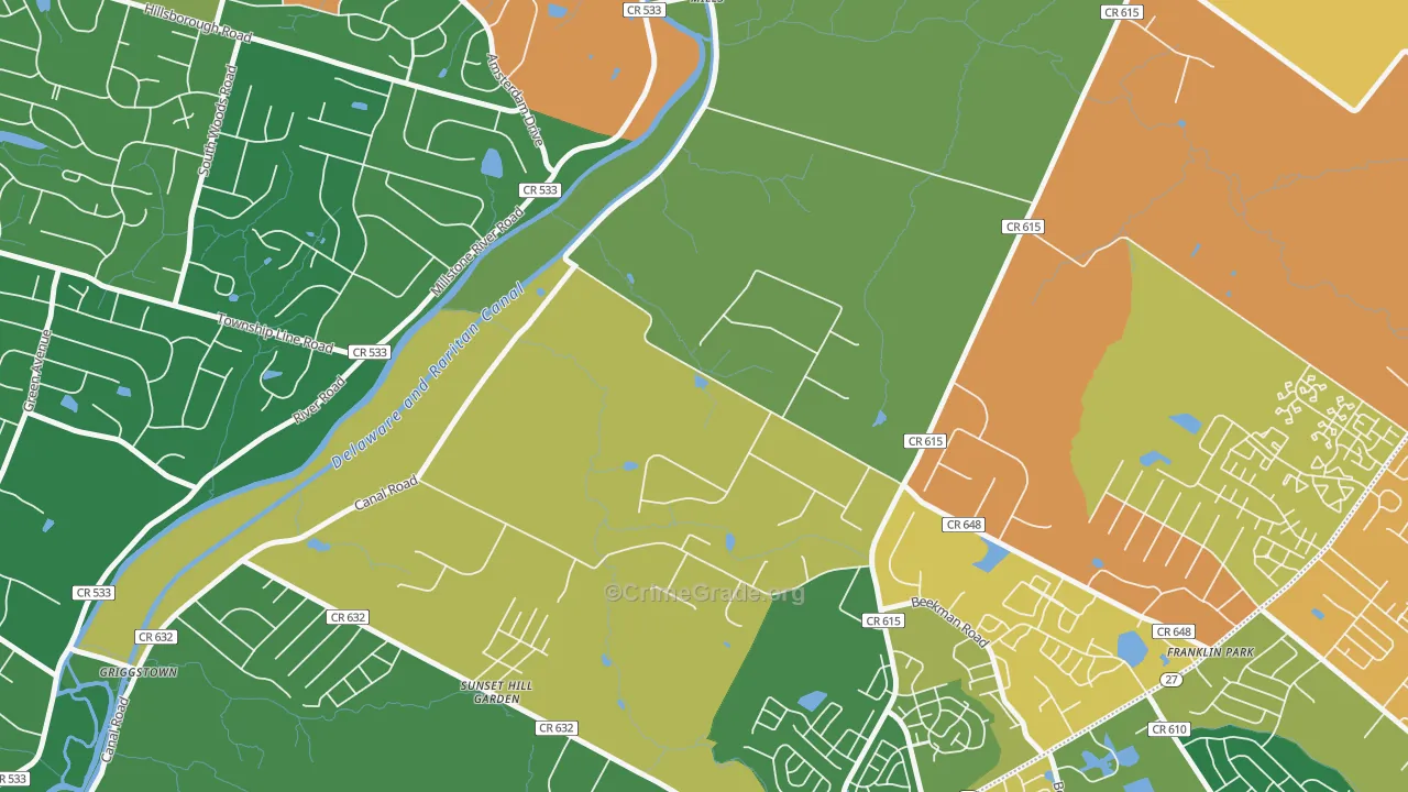 Pleasant Plains, NJ Map of Assault Rates