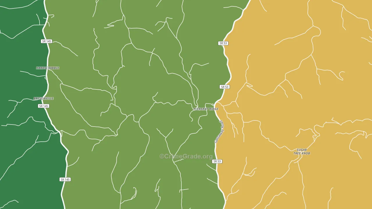Pleasant Ridge, TN Map of Assault Rates