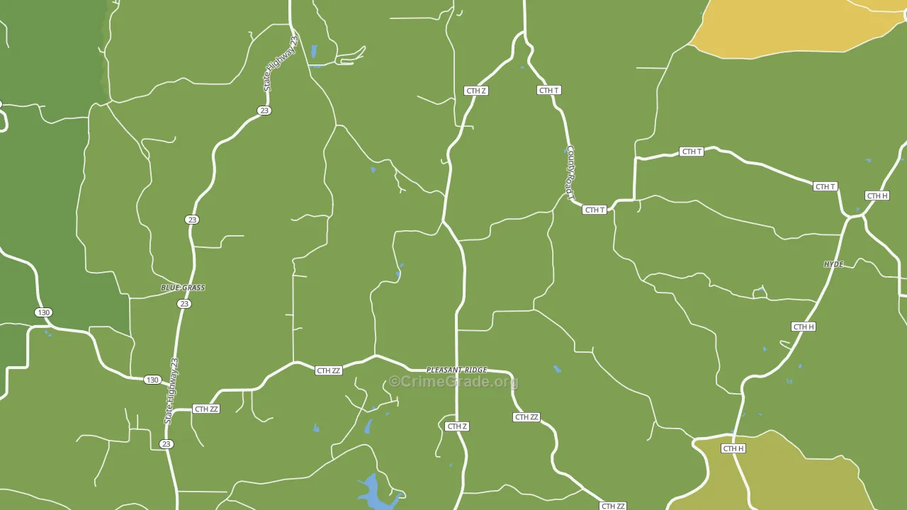 Pleasant Ridge, WI Map of Assault Rates