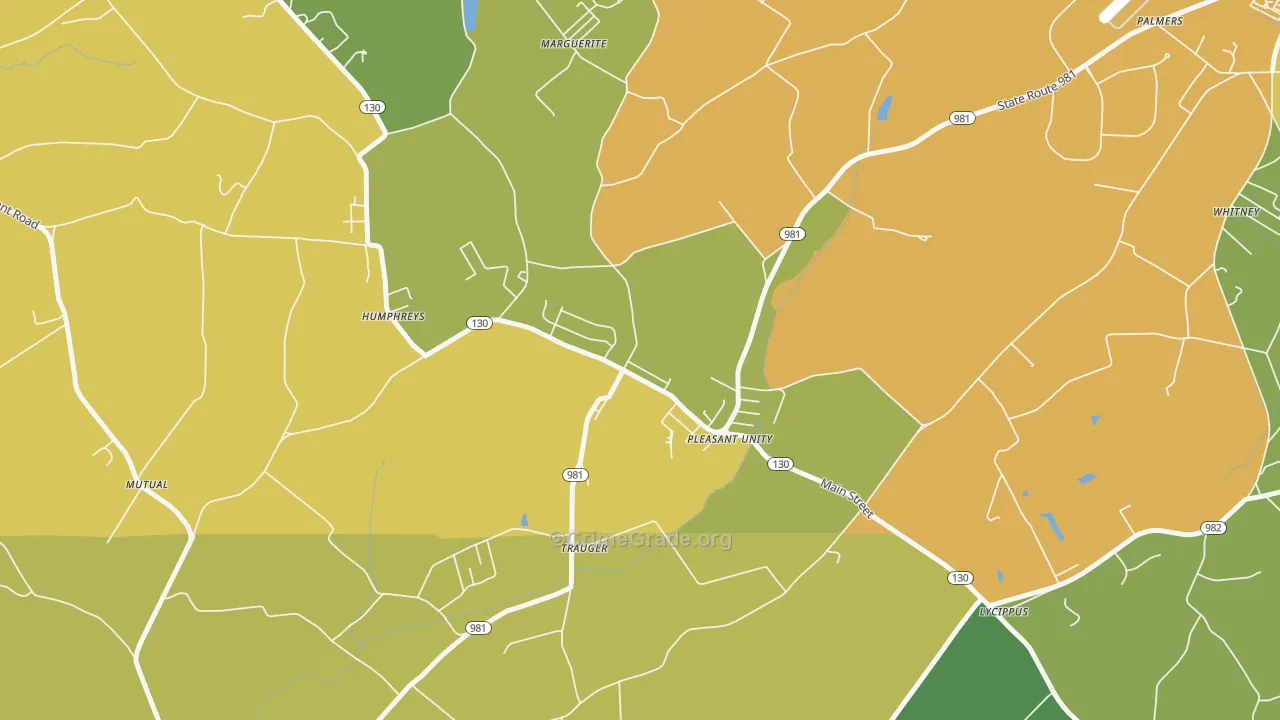 Pleasant Unity, PA Map of Assault Rates