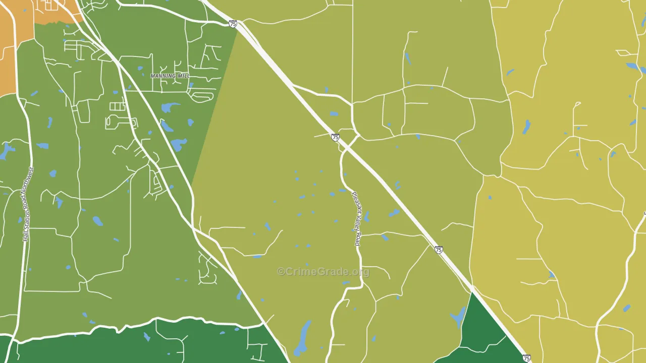 Pleasant Valley, GA Map of Assault Rates