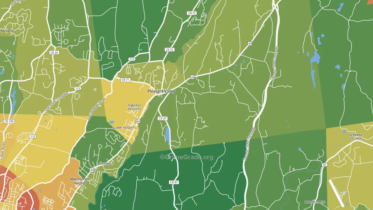 Pleasant Valley, NY Map of Assault Rates