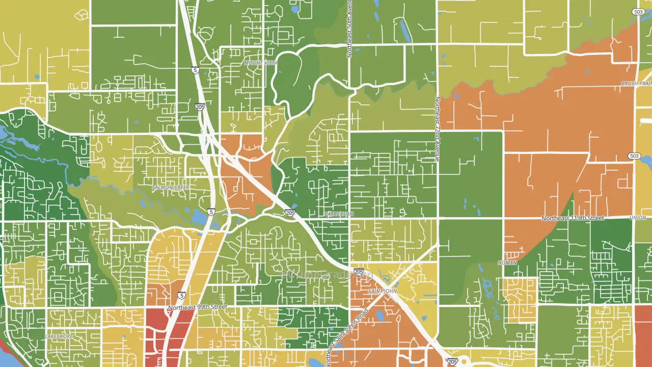 Pleasant Valley, Vancouver, WA Map of Assault Rates