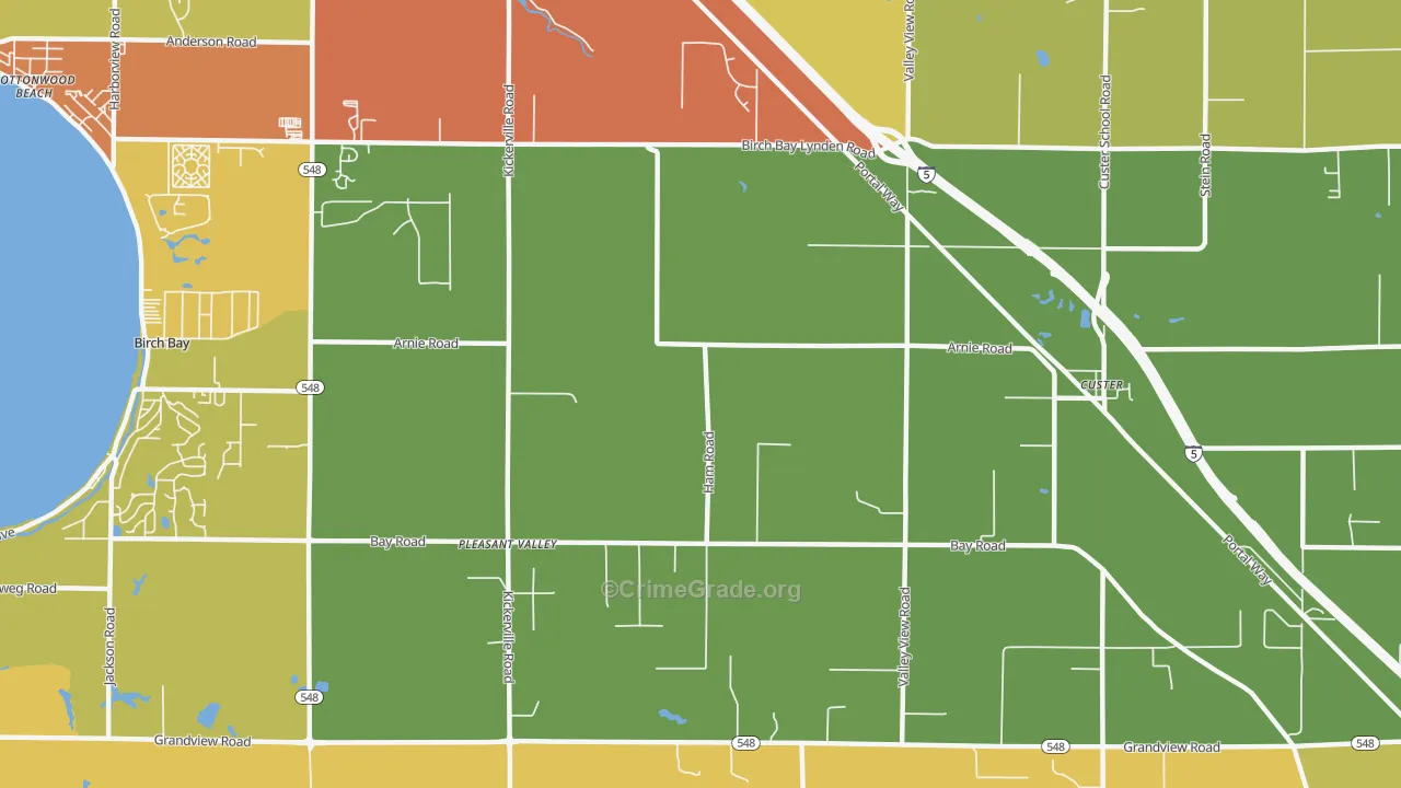 Pleasant Valley, WA Map of Assault Rates