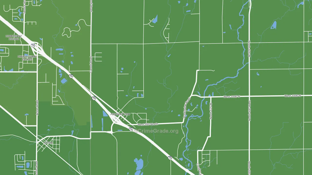 Pleasant View, IN Map of Assault Rates