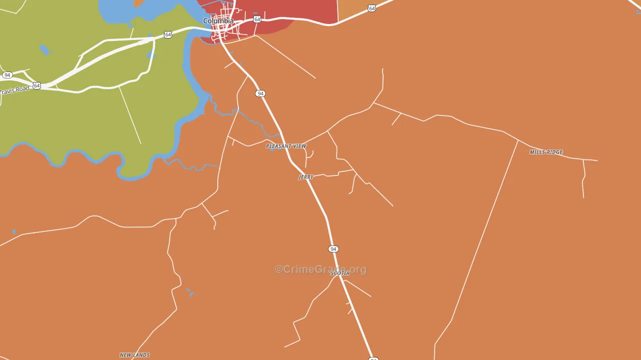 Pleasant View, NC Map of Assault Rates