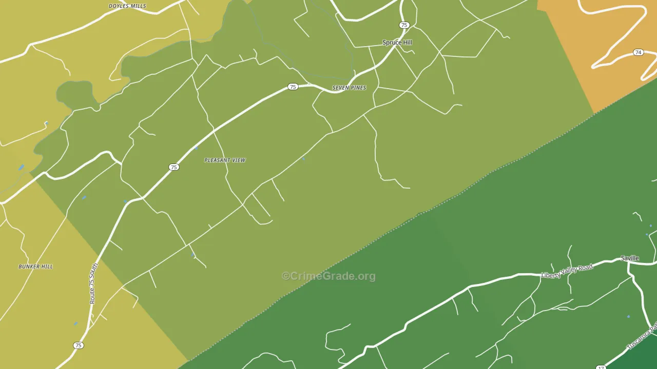 Pleasant View, PA Map of Assault Rates