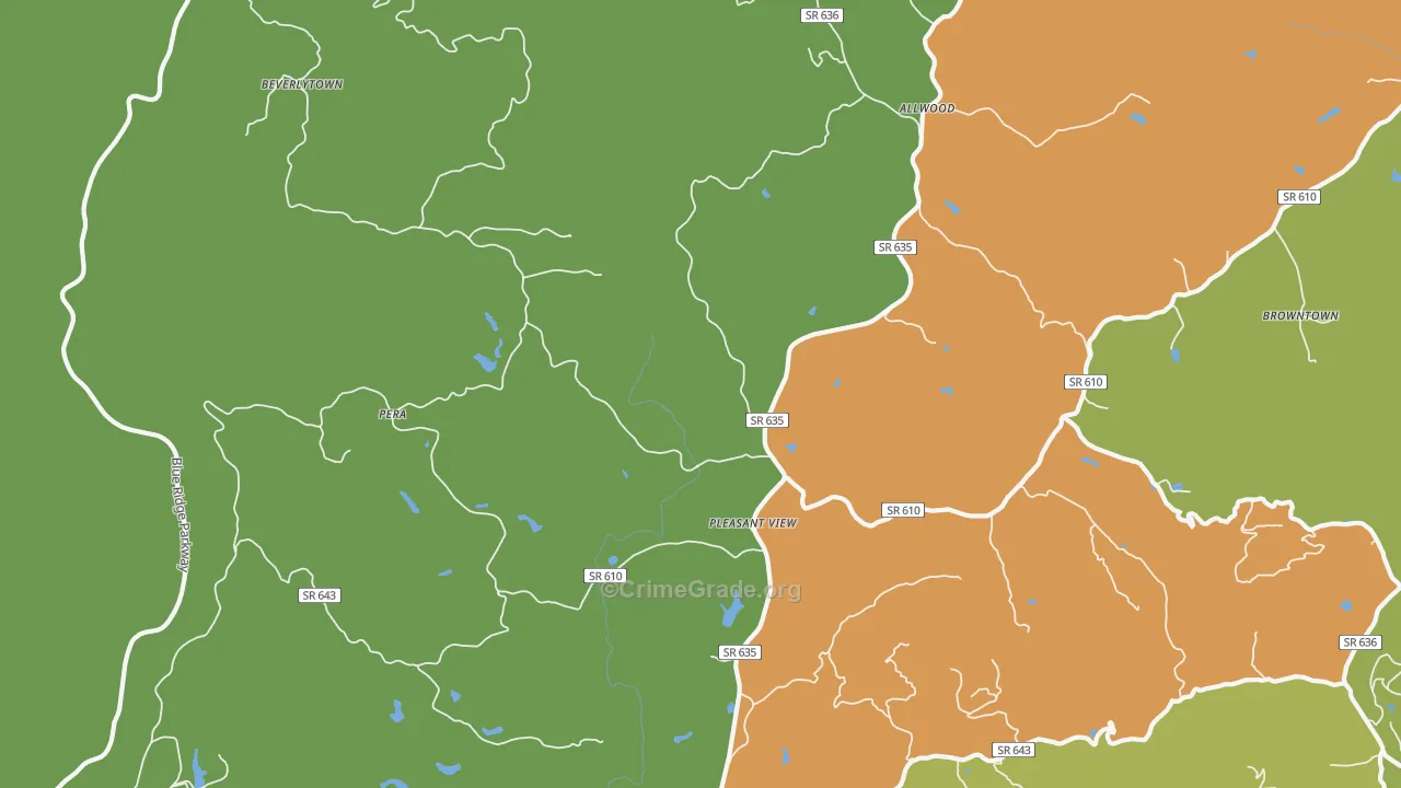 Pleasant View, VA Map of Assault Rates