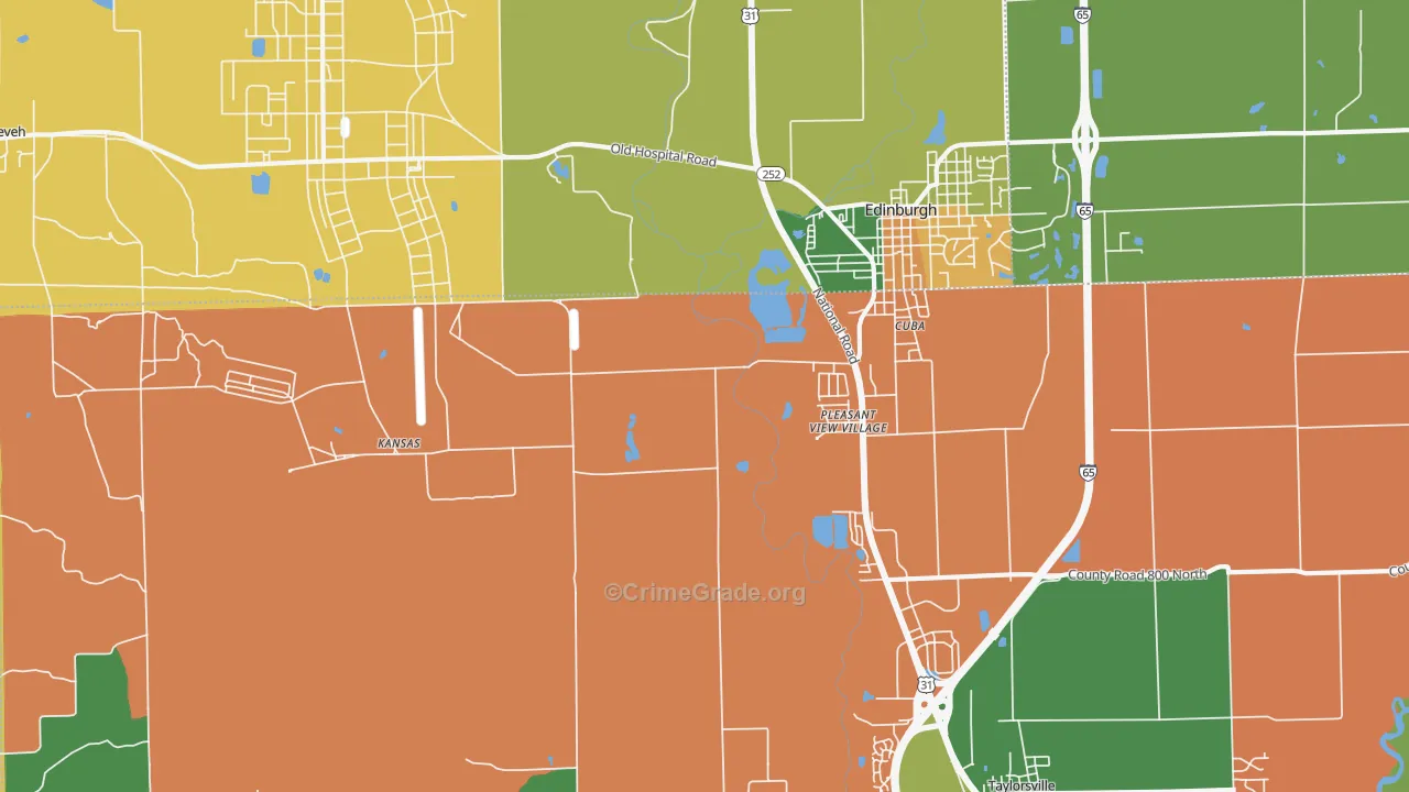 Pleasant View Village, IN Map of Assault Rates