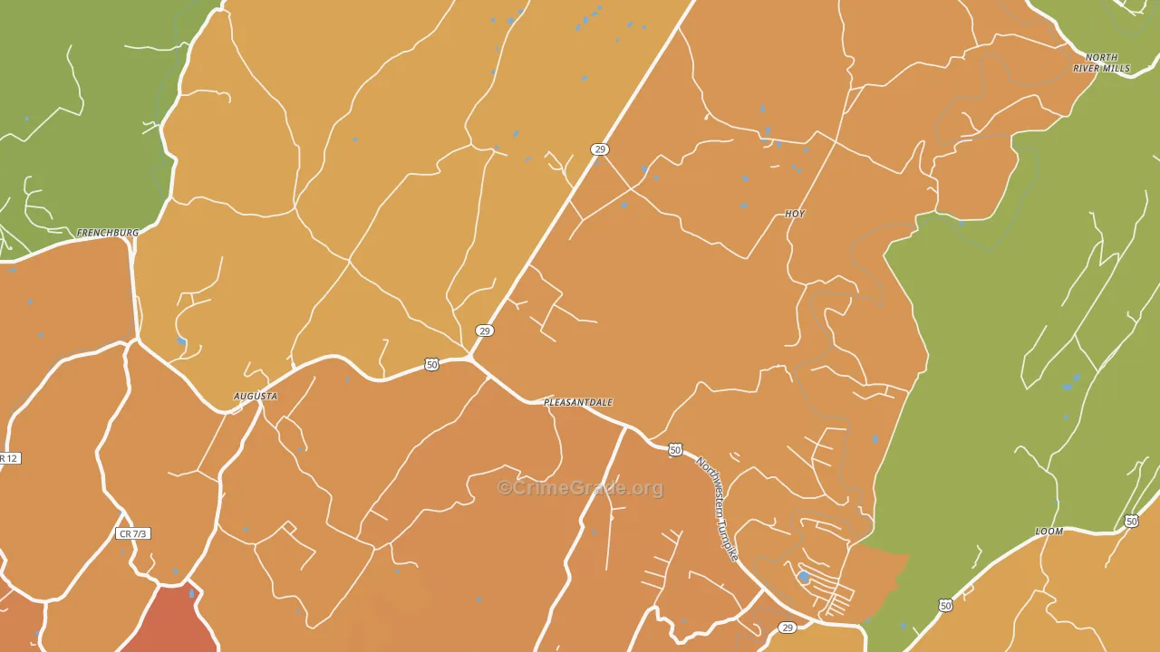 Pleasantdale, WV Map of Assault Rates