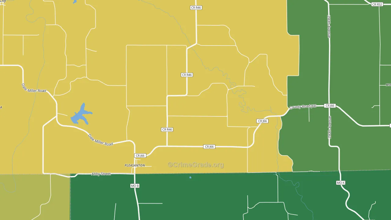 Pleasanton, IA Map of Assault Rates